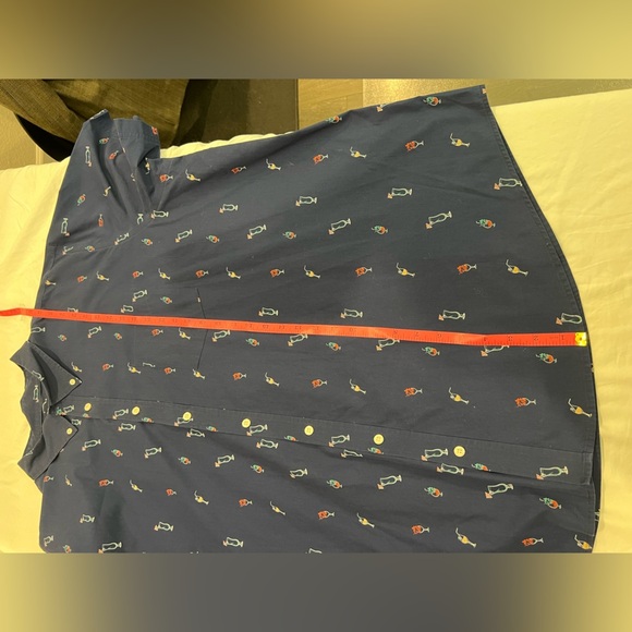 Croft & Barrow Navy Blue Patterned Casual Shirt - Picture 6 of 6